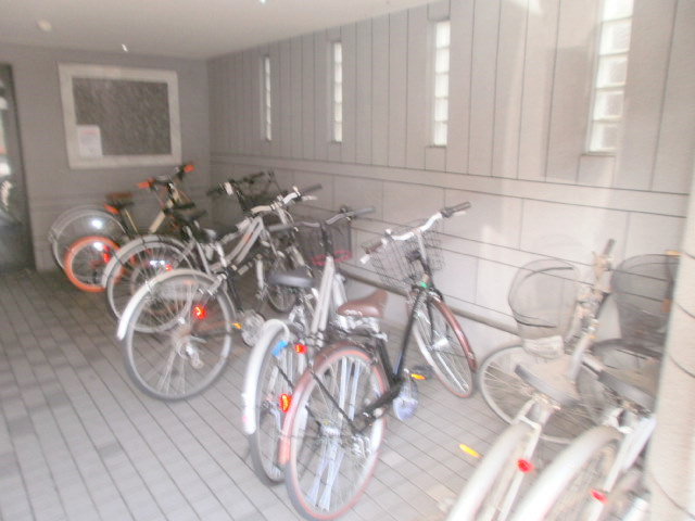 Parking lot. Indoor bicycle parking lot