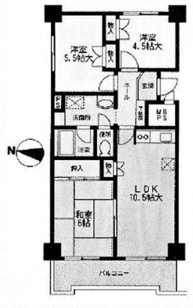 Floor plan. 3LDK, Price 8.9 million yen, Occupied area 60.34 sq m , Balcony area 7.12 sq m