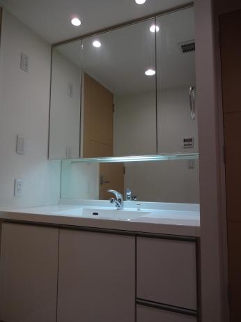 Wash basin, toilet. Three-sided mirror vanity (December 2013) Shooting