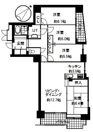 Floor plan. 4LDK, Price 18,980,000 yen, Occupied area 90.18 sq m , Balcony area 13.03 sq m