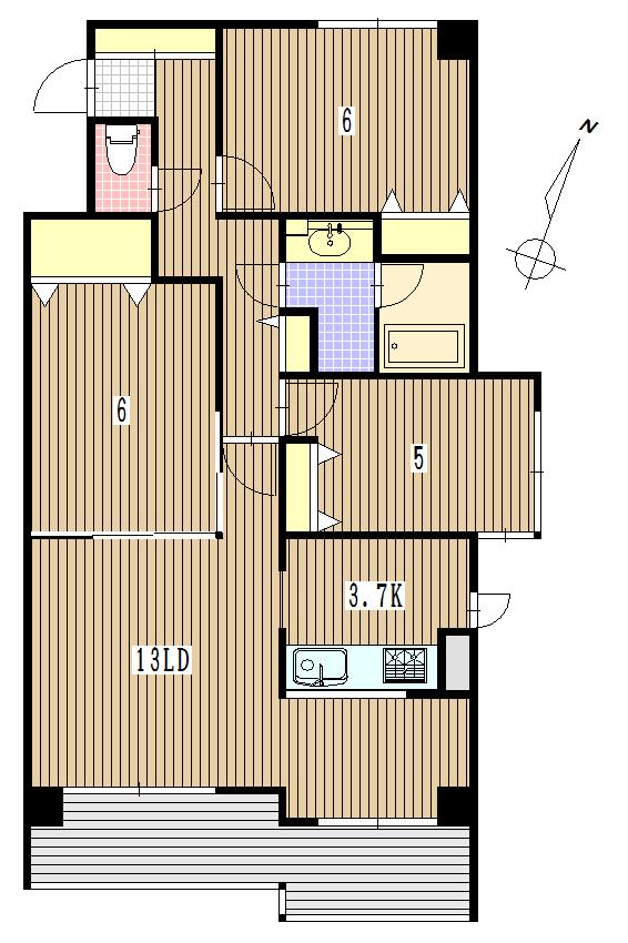 Floor plan. 3LDK, Price 17.8 million yen, Occupied area 76.12 sq m , Balcony area 9.88 sq m