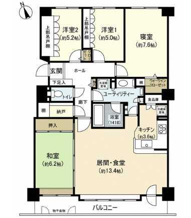 Floor plan. 4LDK + S (storeroom), Price 16.8 million yen, Occupied area 96.19 sq m , Balcony area 10.62 sq m