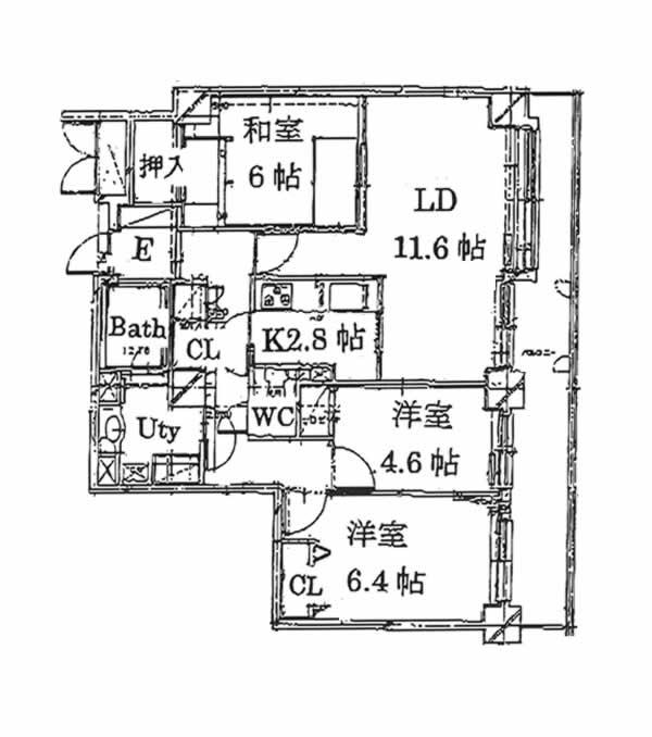 Floor plan. 3LDK, Price 9.8 million yen, Occupied area 74.22 sq m , Balcony area 11.34 sq m floor plan