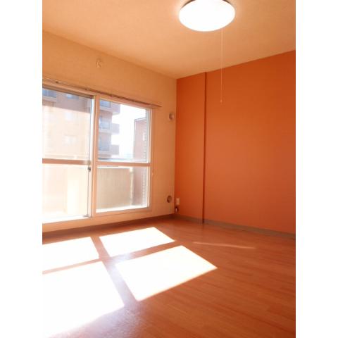 Other room space. Sunny. Shades of flooring is also warm color. 