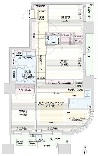Floor: 3LDK, occupied area: 80.45 sq m, Price: 31,420,000 yen ~ 33,260,000 yen