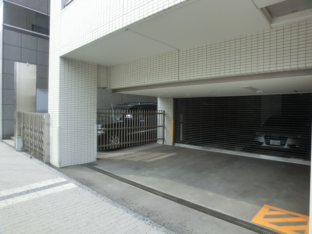 Parking lot. With mechanical parking shutter