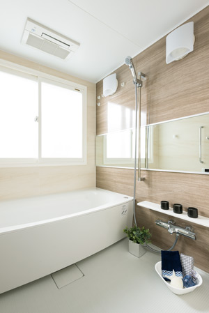 Bathing-wash room.  [bathroom] A common theme in the bathroom and utilities, "Beautiful ・ Easy ・ Eco ". With always clean and comfortable, Care even easier, Peace of mind ・ Evolving safety features