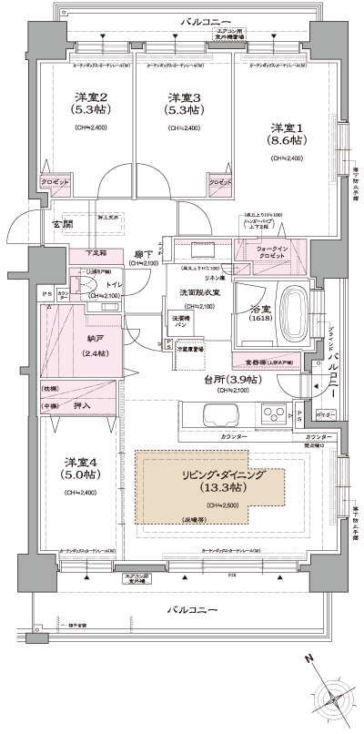 Floor: 4LDK, the area occupied: 93.3 sq m, Price: 32,920,000 yen ~ 39,910,000 yen