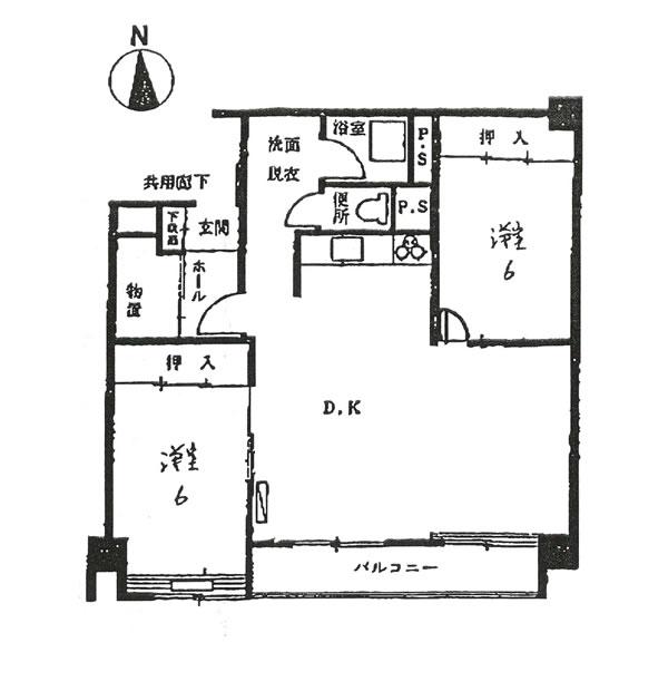Floor plan. 2LDK, Price 6.5 million yen, Occupied area 68.76 sq m , Balcony area 5.36 sq m floor plan