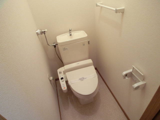 Toilet. It is with warm water washing toilet seat