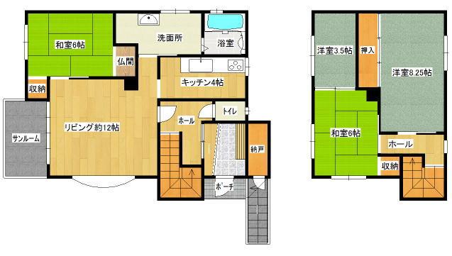 Floor plan. 16 million yen, 3LDK + S (storeroom), Land area 195.92 sq m , Building area 120.09 sq m floor plan