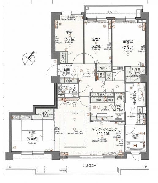 Floor plan. 4LDK, Price 24 million yen, Occupied area 99.15 sq m , Balcony area 19.83 sq m