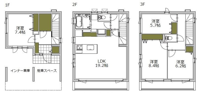 Floor plan. Price 35,800,000 yen, 3LDK+S, Land area 79.36 sq m , Building area 138.48 sq m