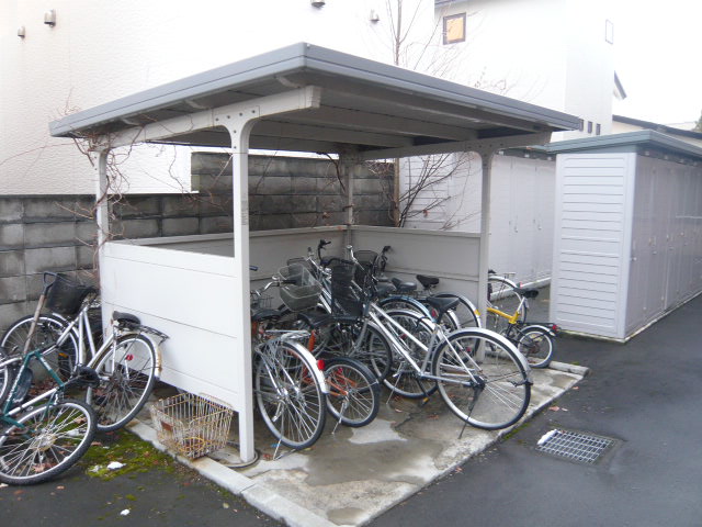 Other common areas. Bicycle parking lot to carry us for the rain