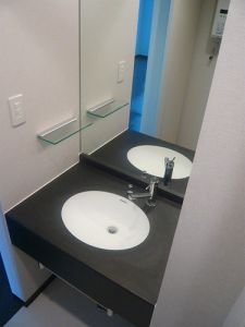 Washroom. Stylish designer vanity. 