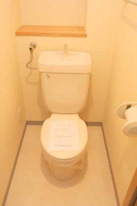 Toilet. You put the equipment there is a shelf in the back