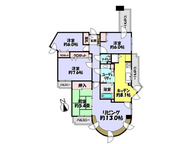 Floor plan. 4LDK, Price 16,900,000 yen, Occupied area 99.93 sq m , Balcony area 12.12 sq m Floor
