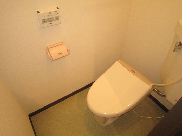 Toilet. With warm water washing toilet seat! 