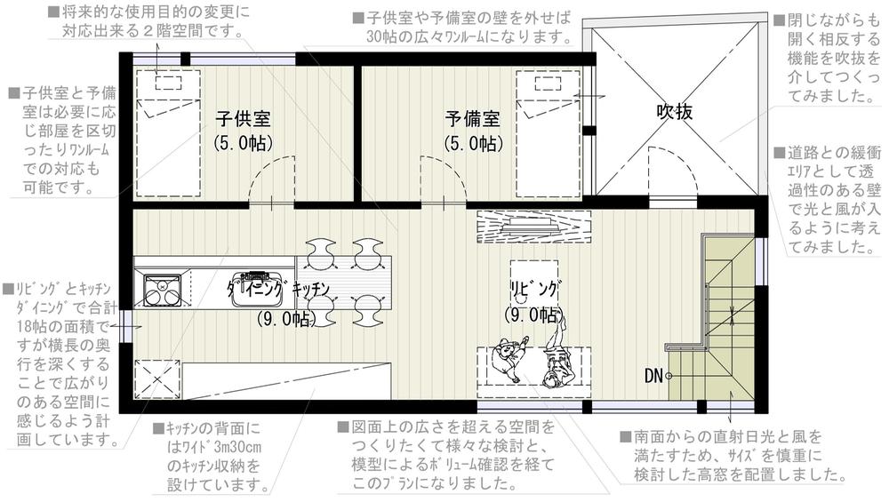 Building plan example (floor plan). Building plan example (2-story type) Building price 20,700,000 yen, Building area 90 sq m