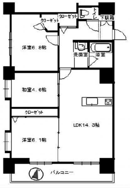 Floor plan. 3LDK, Price 19,800,000 yen, Occupied area 70.33 sq m , Balcony area 8.7 sq m