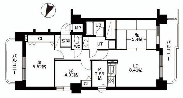 Floor plan. 3LDK, Price 14.8 million yen, Occupied area 68.56 sq m , Balcony area 13.98 sq m