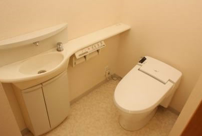 Toilet. Also a very convenient with Washlet