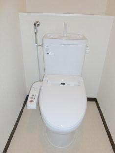 Toilet. Washlet is with