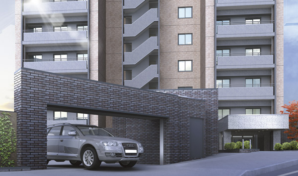 As gated condominium, Was also consideration to daily life <Brands Miyanomori>. The site is enclosed in a wall or fence, The parking lot entrance, Remote controller ・ Adopted a gate shutter we have extended crime prevention. Rendering