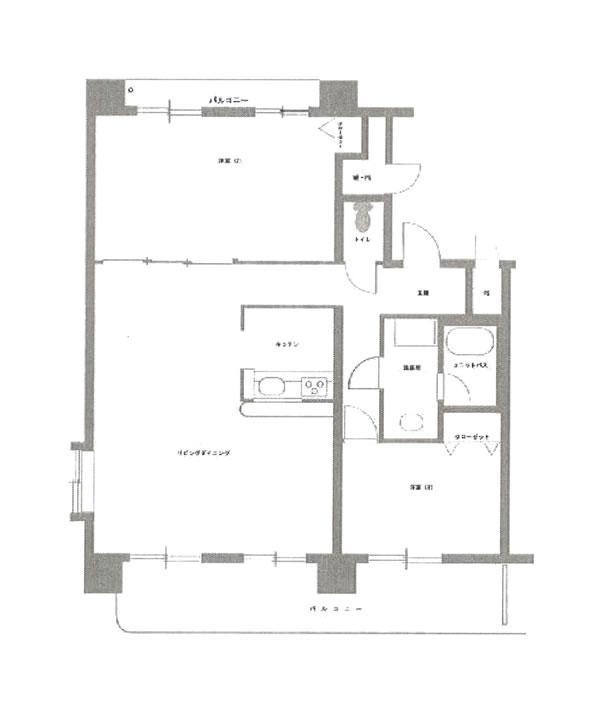 Floor plan. 2LDK, Price 11.5 million yen, Occupied area 79.87 sq m , Balcony area 18.48 sq m