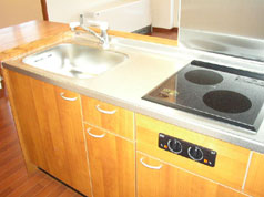 Kitchen. Cooking heater of IH. At great, Cleaning are easy. 