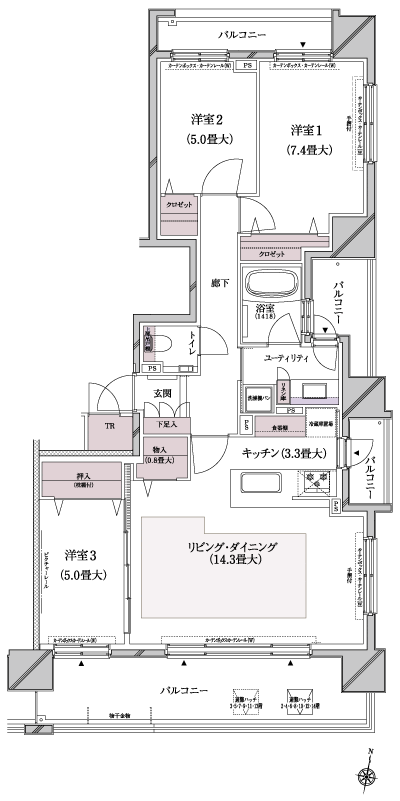 Floor: 3LDK, occupied area: 81.94 sq m, Price: 53.9 million yen