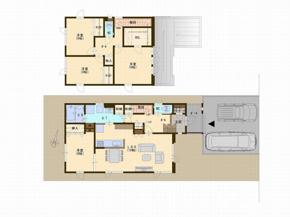 Floor plan. (A Building), Price 28,900,000 yen, 4LDK, Land area 159.03 sq m , Building area 119.21 sq m