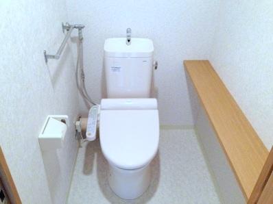 Toilet. New toilet installed base.