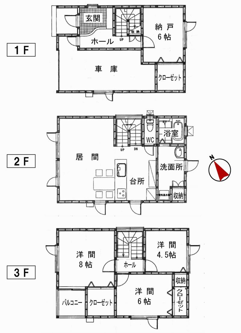 Floor plan. 25,800,000 yen, 3LDK + S (storeroom), Land area 74.29 sq m , Building area 125.55 sq m floor plan