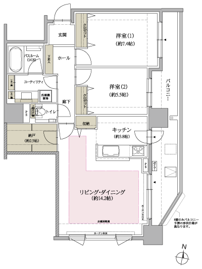 Floor: 2LDK, occupied area: 75.23 sq m, price: 26 million yen