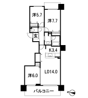 Floor: 3LDK, occupied area: 78.39 sq m, Price: 26.9 million yen