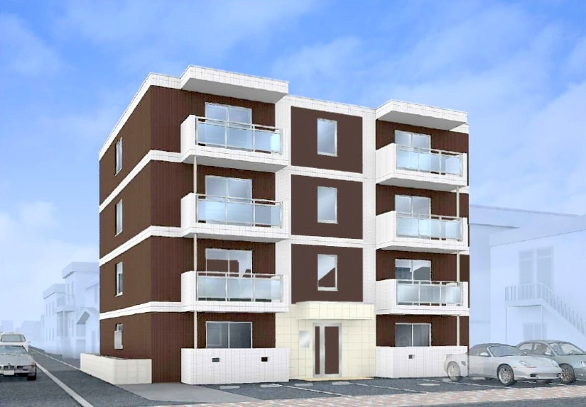 Building appearance. It is a city gas new condominiums of this spring attention No1