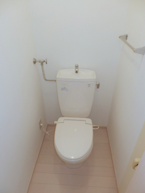 Toilet. It is beautifully cleaning being completed