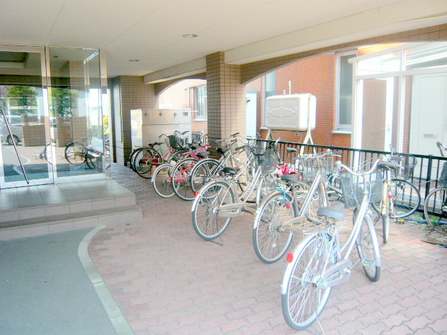 Entrance. There bicycle parking lot