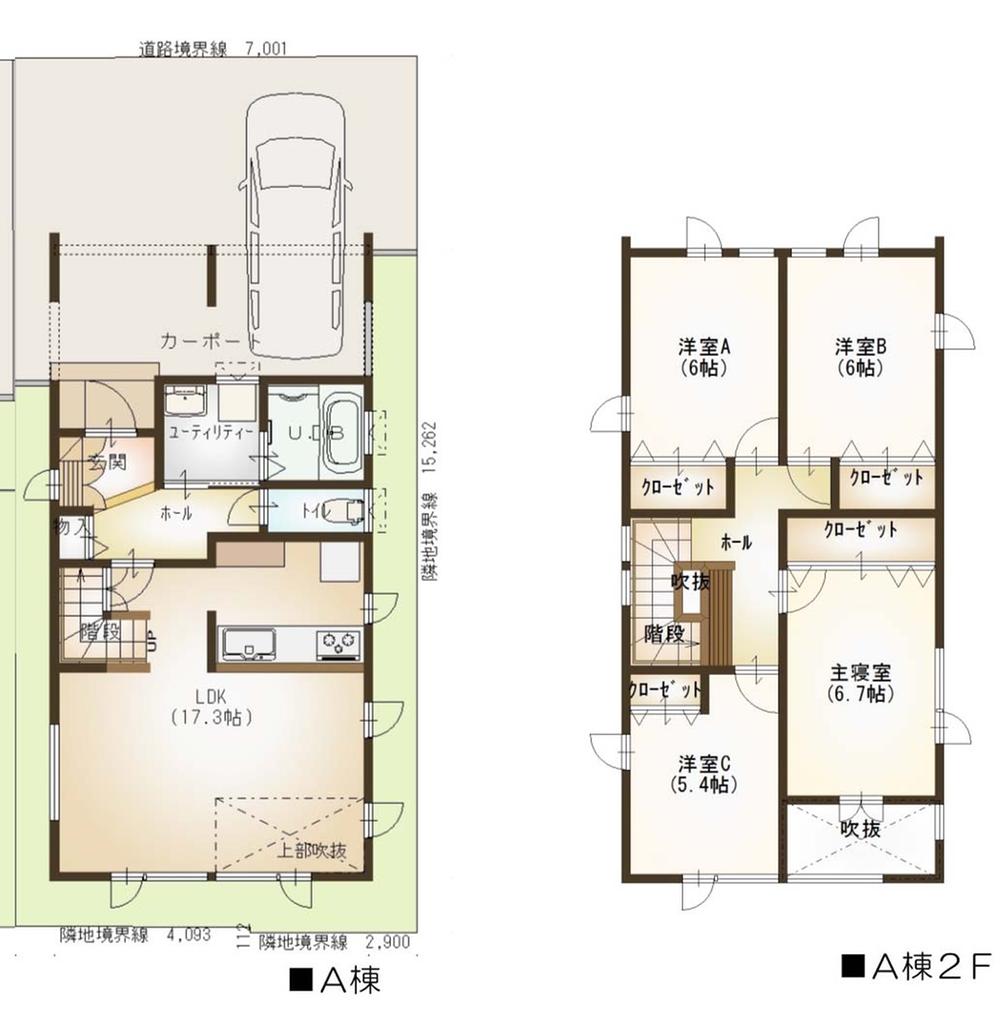 Floor plan. (A Building), Price 28,980,000 yen, 4LDK, Land area 106.25 sq m , Building area 102.68 sq m