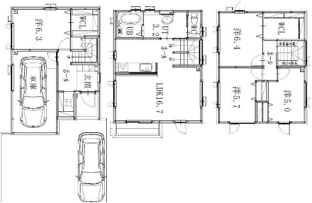 Floor plan. 24,900,000 yen, 4LDK, Land area 97.5 sq m , Building area 123.36 sq m 2490 yen 4LDK Building 37.24 square meters Land 29.49 square meters Southeast