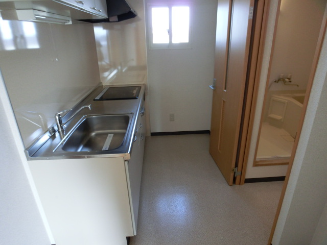 Kitchen. It is a photograph of the inverted room. 