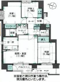 Floor plan. 3LDK, Price 14.8 million yen, Occupied area 73.06 sq m , Balcony area 9.2 sq m