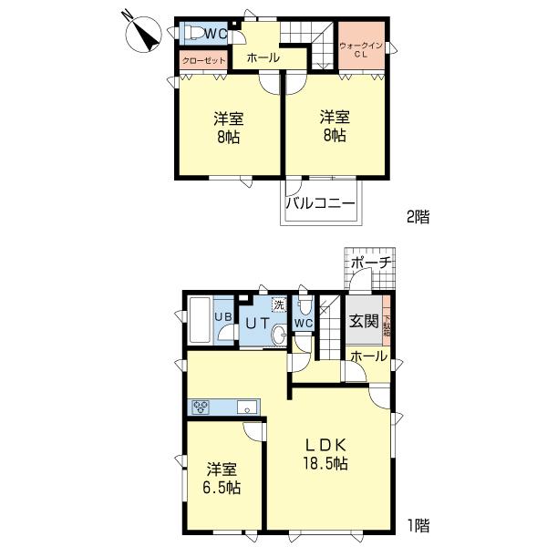 Floor plan. 18,800,000 yen, 3LDK, Land area 184.33 sq m , Building area 99.36 sq m