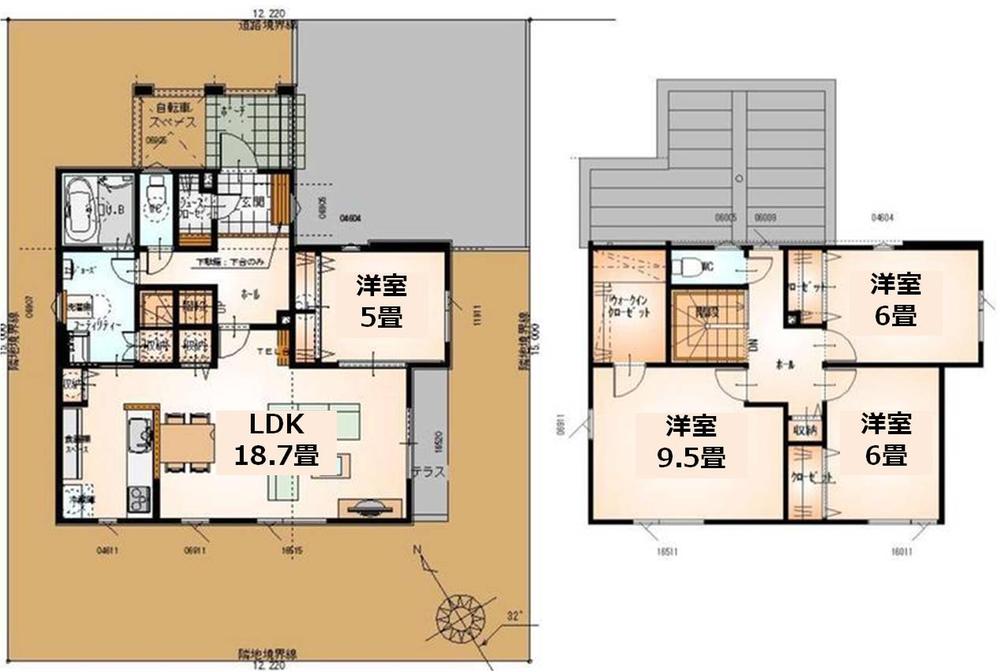 Floor plan. Price 22,900,000 yen, 4LDK, Land area 183.29 sq m , Building area 119.24 sq m