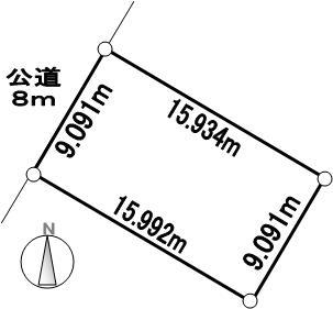 Compartment figure. Land price 8 million yen, Land area 145.12 sq m