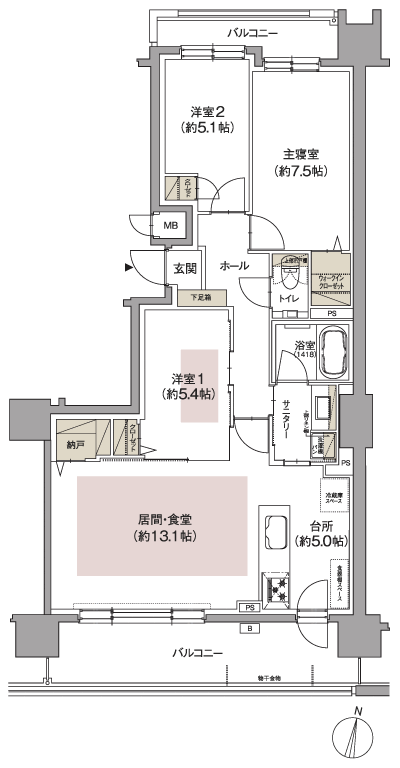 Floor: 3LDK + N (storeroom), the occupied area: 81.59 sq m, Price: 32,570,000 yen ~ 33,600,000 yen