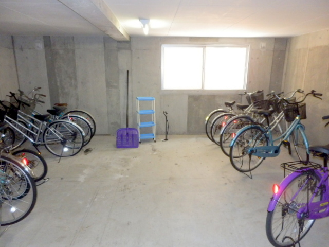 Other common areas. Indoor bicycle parking lot equipped