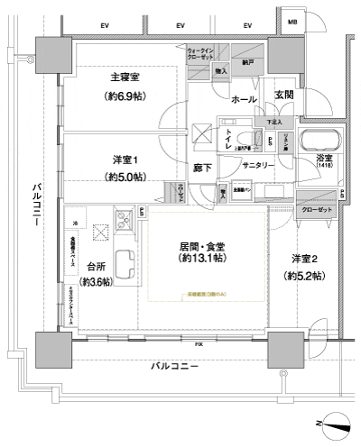 Floor: 3LDK, occupied area: 77.03 sq m, Price: 37,230,000 yen ~ 38,770,000 yen
