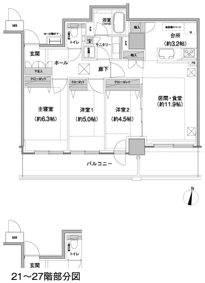 Floor: 3LDK, occupied area: 72.71 sq m, Price: 35,700,000 yen ・ 35,910,000 yen